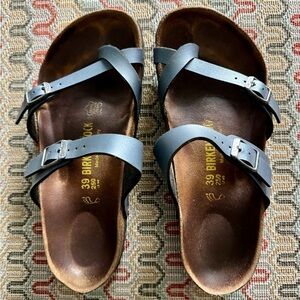 Birkenstock Mayari Sandals - Size 39 Regular Silver Gray Birko-Flor USED